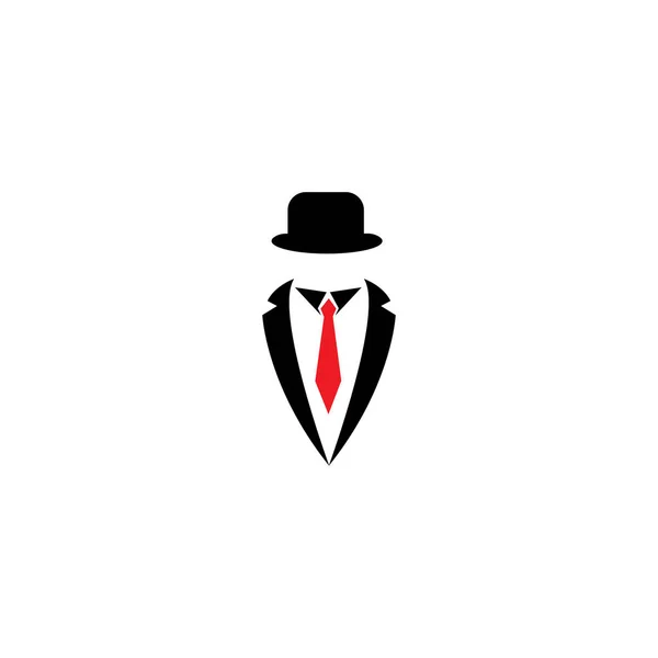 Negro Mafia Hombres Esmoquin Símbolo Vector Logo — Vector de stock