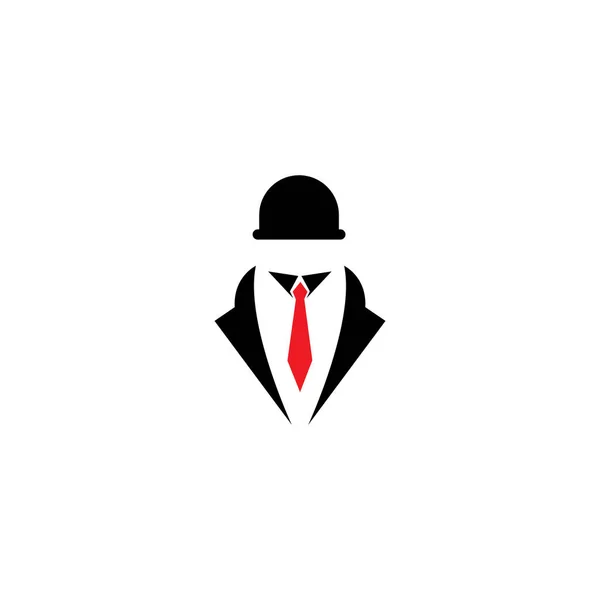 黒いマフィアの男性タキシードのシンボルベクトルロゴ — ストックベクタ