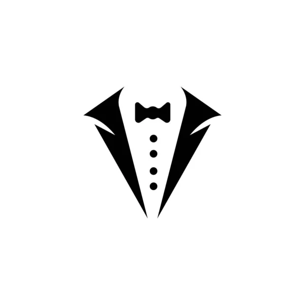 Black Mafia Men Tuxedo Symbol Vector Logo — Stock Vector