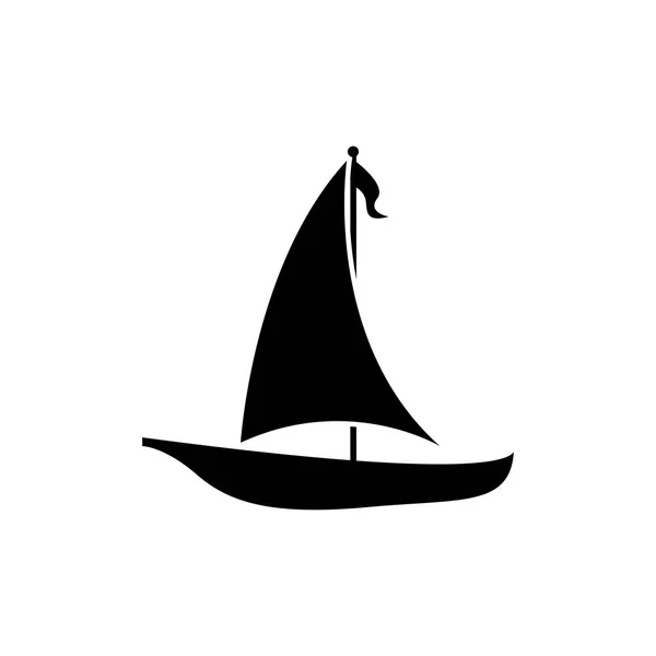 Asiático Tradicional Sailboat Símbolo Diseño Logo — Vector de stock