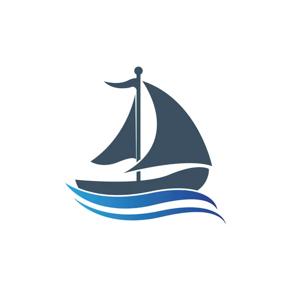 亚洲传统帆船标志设计标志 — 图库矢量图片