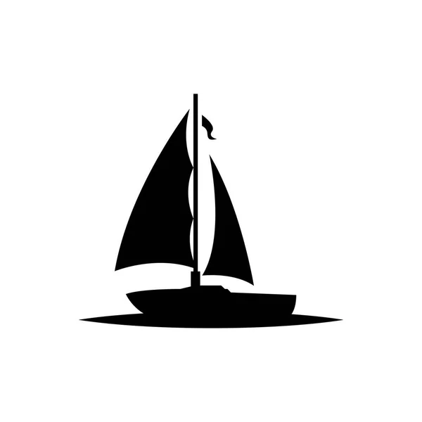 Traditionelles Asiatisches Segelboot Design Logo — Stockvektor