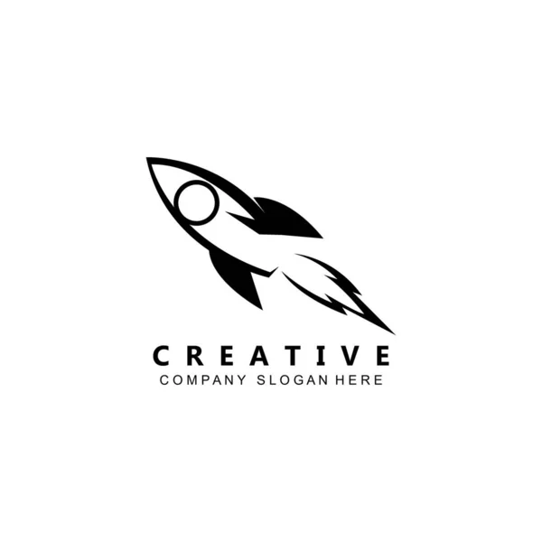 simple space rocket icon vector logo free