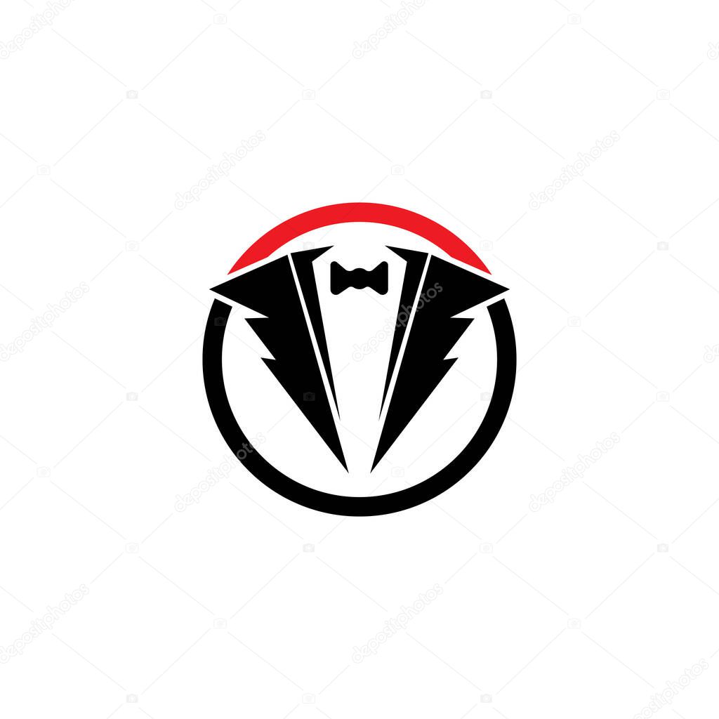 Black mafia men tuxedo symbol vector logo