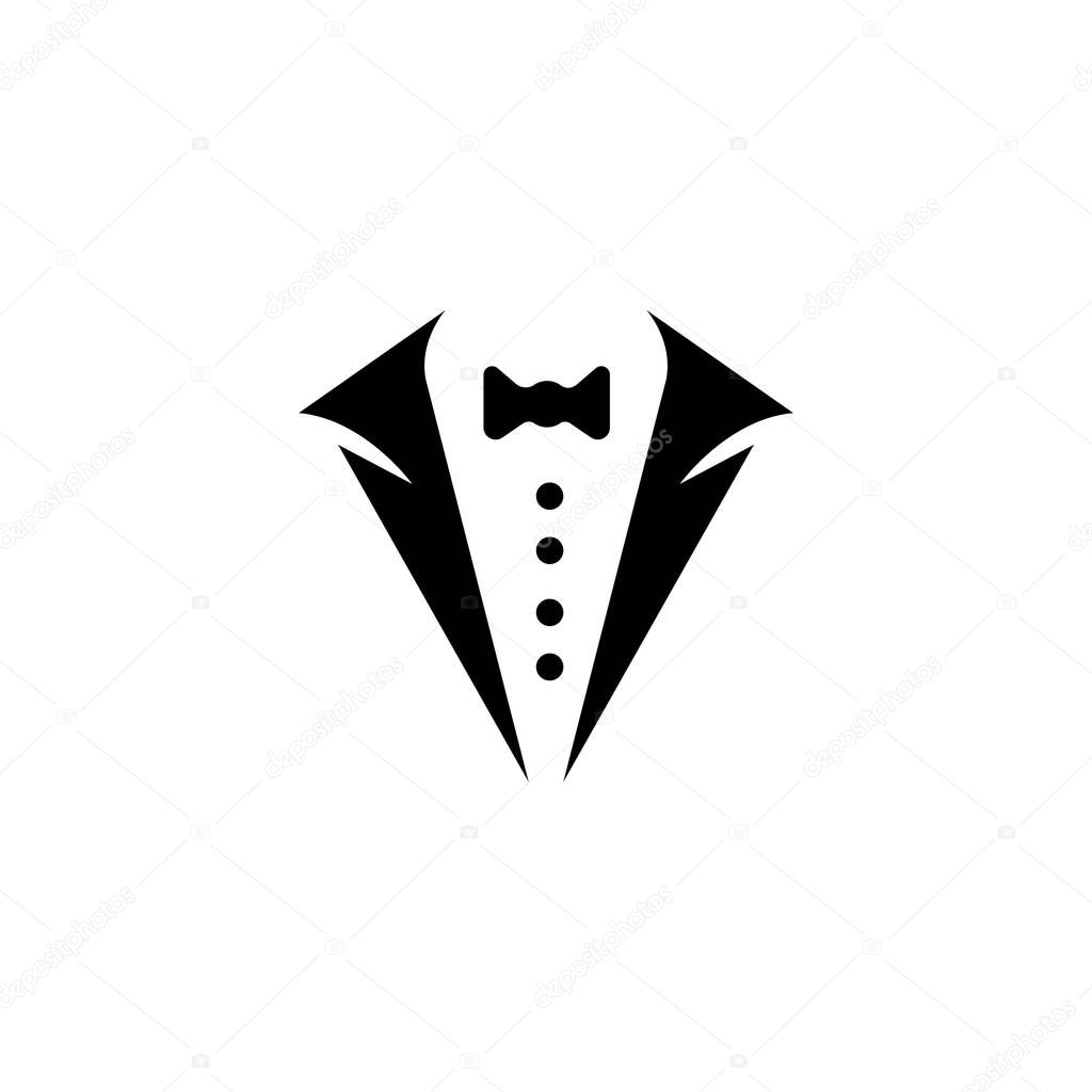 Black mafia men tuxedo symbol vector logo