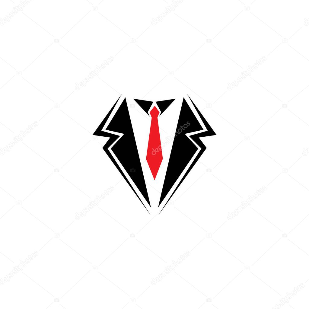 Black mafia men tuxedo symbol vector logo