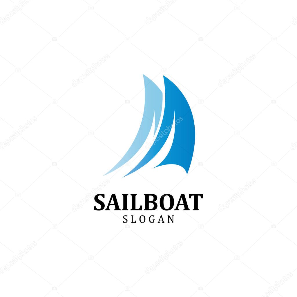 Asian Traditional Sailboat symbol design logo