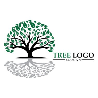 Çocuk bakımı. Ağaç logosu. Eğitim tasarımı, denge ve yaşam tasarımı. Vektör illüstrasyonu