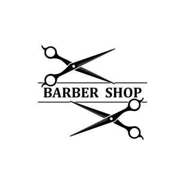 Berber aracı makas logo simgesi arkaplan sembolü