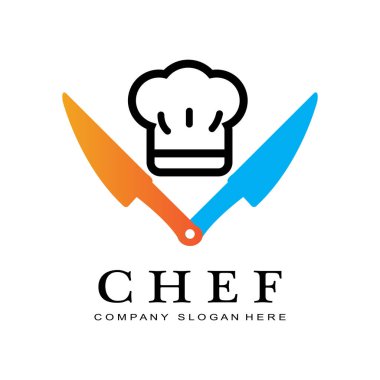Restoran Şefi Logo Simgesi Sembolü, yemek pişirme hayal gücü şapkası, şirket için