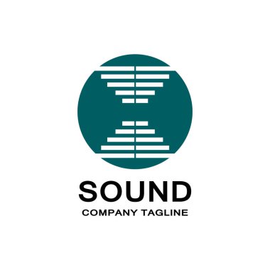 müzik ses dalgası logo vektörü, hoparlör ve kulaklık