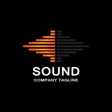 müzik ses dalgası logo vektörü, hoparlör ve kulaklık