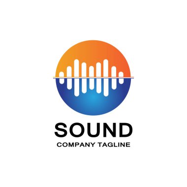 müzik ses dalgası logo vektörü, hoparlör ve kulaklık