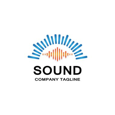 müzik ses dalgası logo vektörü, hoparlör ve kulaklık