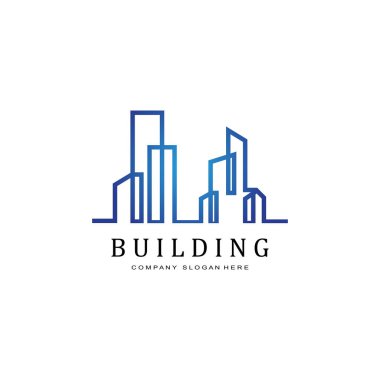 Şehir inşaat logosu simgesi, ev, daire, şehir manzarası