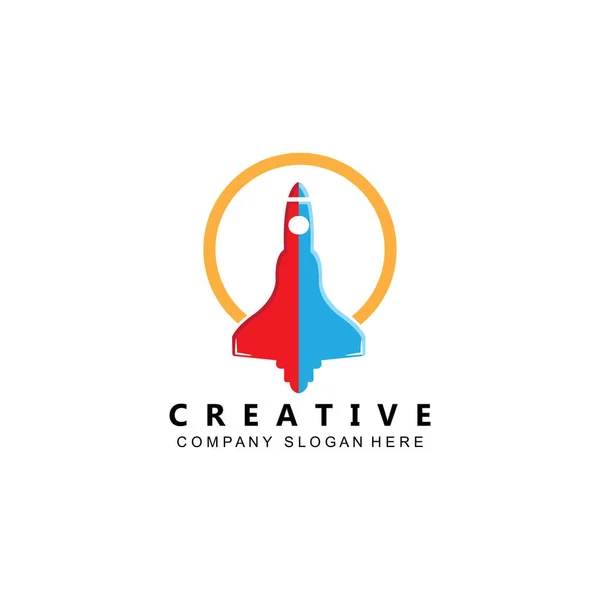 simple space rocket icon vector logo free