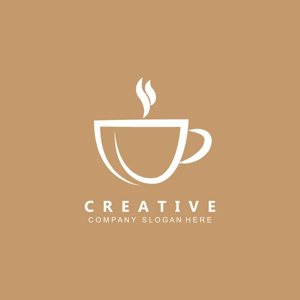 Beans Coffee Cup Logo Template Vector Icon Design — Stock Vector