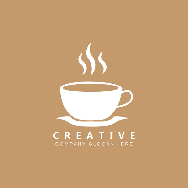 Beans Coffee Cup Logo Template Vector Icon Design — Stock Vector