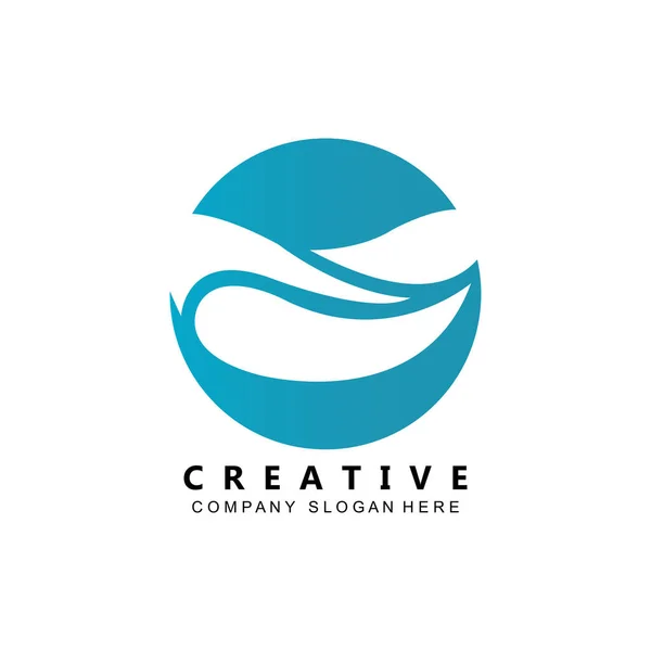 Simple Ocean Wave Logo Icon Vector — Stock Vector