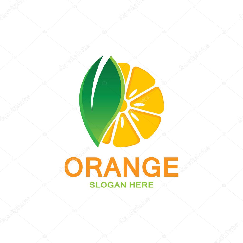 Fresh orange fruit logo icon vector, lime slice