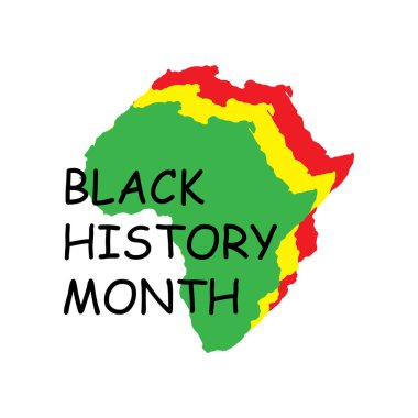 siyah tarih günü simgesi vektörü, Afrika bayrağı şablonu, arkaplan posteri