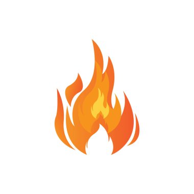 kırmızı için yanan ateş simgesi vektör logosu, klasik retro tasarım