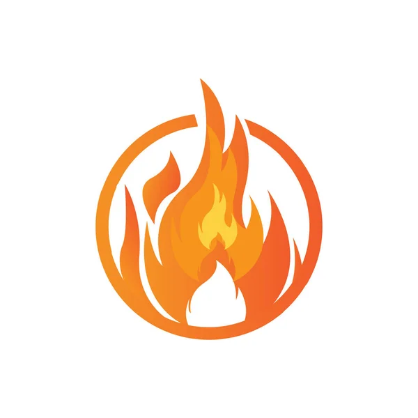 Rojo Fuego Ardiente Icono Vector Logo Diseño Retro Clásico — Archivo Imágenes Vectoriales