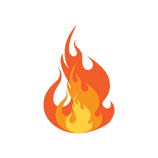 Red Smoldering Fire Icon Vector Logo Classic Retro Design — Stock Vector