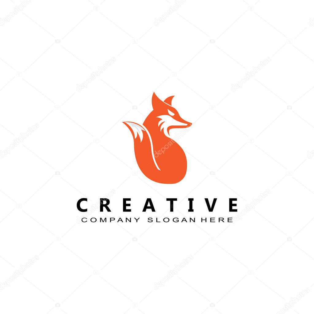Wolf animal vector icon symbol, fox logo