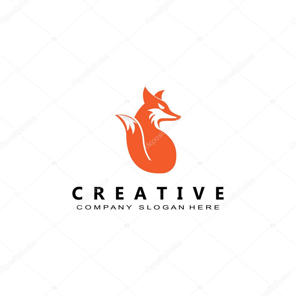 wolf animal vector icon symbol, fox logo