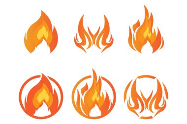 Basit ve soğuk ateş simgesi vektör logosu
