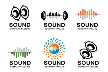 Basit müzik ses logo vektörü simgesi