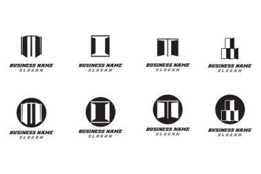 Açık kapı logosu tasarımı basit vektör çizimi