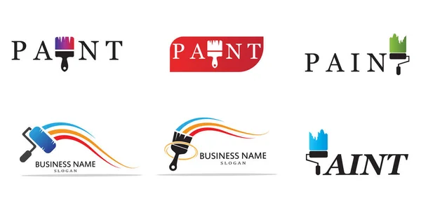 Basit renkli fırça boyası vektör logosu