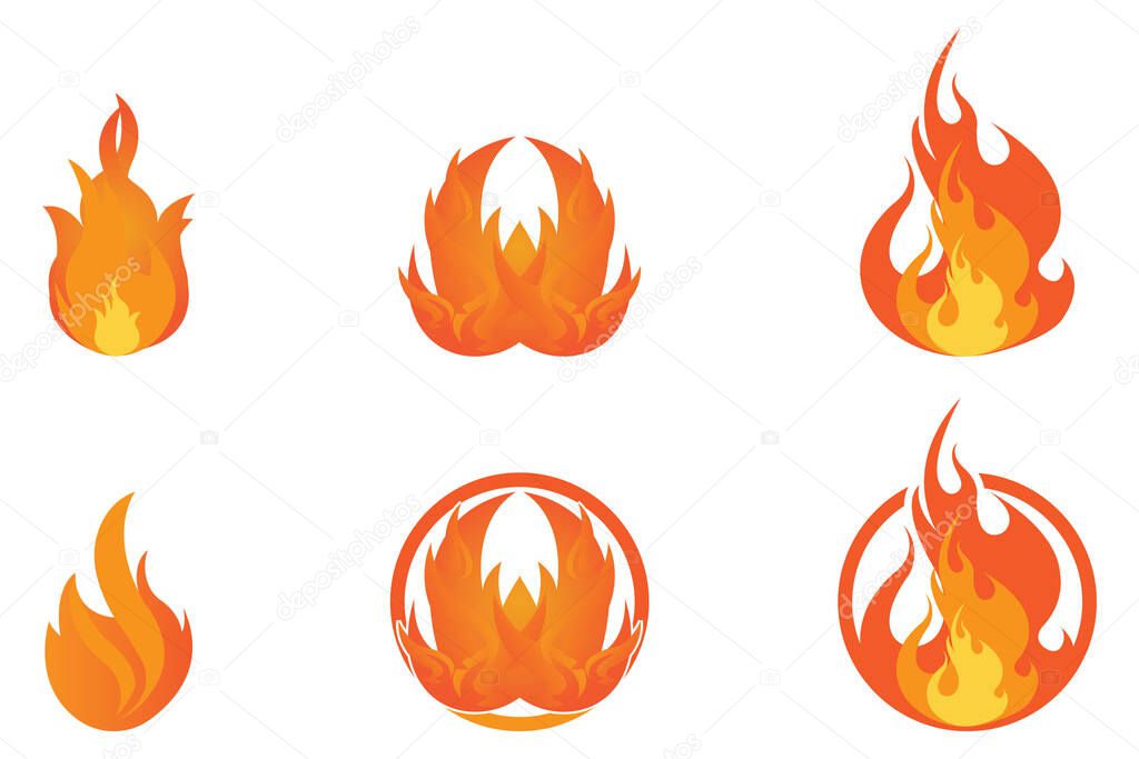 Simple and cool fire icon vector logo