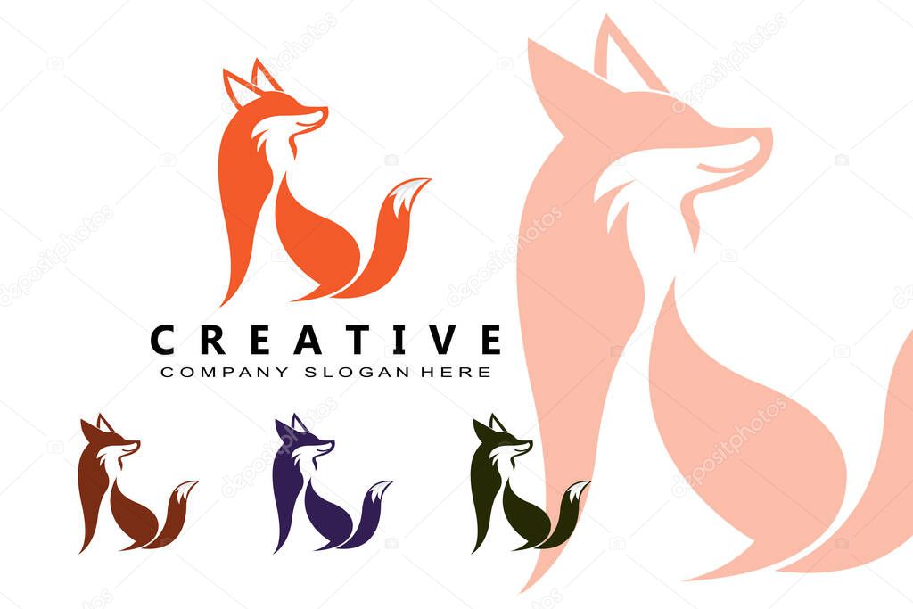 Wolf animal vector icon symbol, fox logo