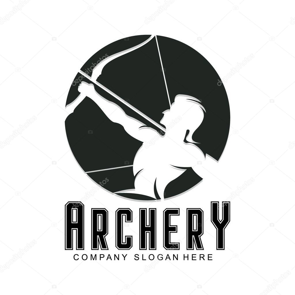 Athena Minerva Silhouette with , Royal archer Logo Design