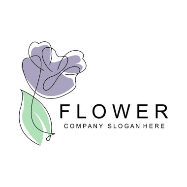Çiçek Logosu Tasarımı, Vektör İllüstrasyon Biçim Çizgisi Simgesi Soyut Sanat Eserleri