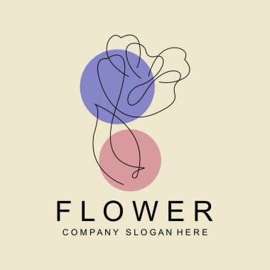 Çiçek Logosu Tasarımı, Vektör İllüstrasyon Biçim Çizgisi Simgesi Soyut Sanat Eserleri