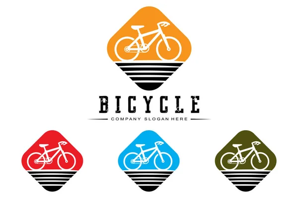 Bike Logo Icon Vector Vehículo Para Deportes Carreras Casual Cuesta — Vector de stock