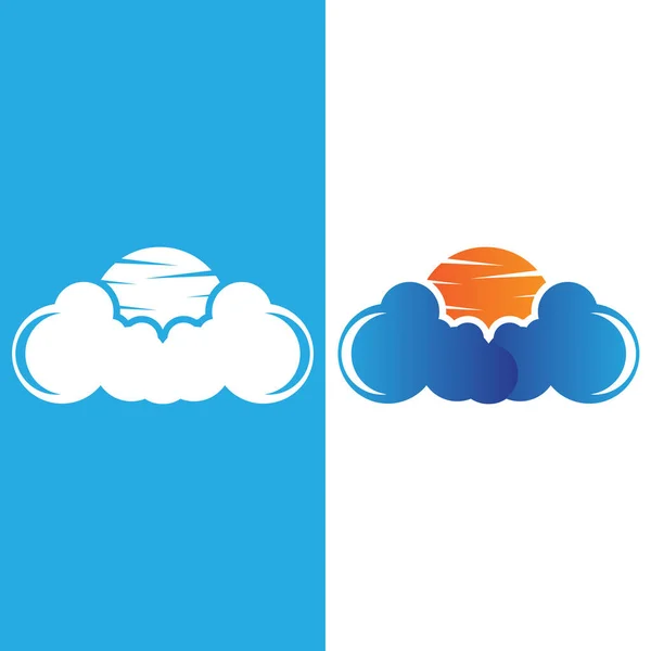 Cloud And Sun Logo Design, Sky Landscape Illustration, Brand Identity Vector