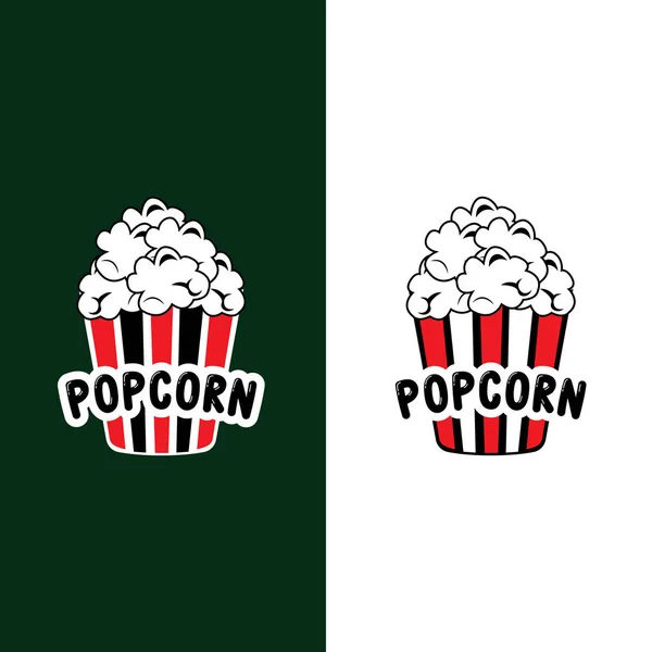 Pop Corn Logo Icon Vector Explode Cinema Snacks Concept Illustration — Stock vektor