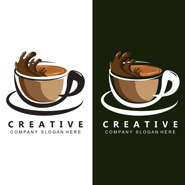 Beans Coffee Cup Logo Template Vector Icon Design — 스톡 벡터