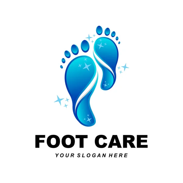 Foot Care Logo Design Health Illustration Woman Pedicure Salon Vector — Wektor stockowy