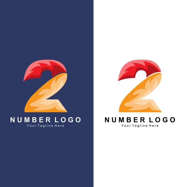 Número Dos Logotipo Diseño Iconos Premium Ilustración Vectorial Para Empresa — Vector de stock