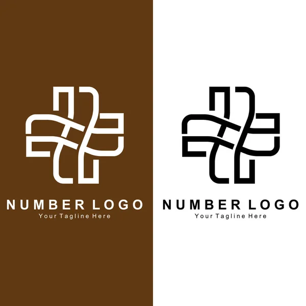 Number Two Logo Design Premium Icon Vector Illustration Company Banner — Stock Vector