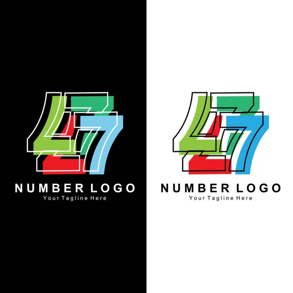 Número Sete Logotipo Design Premium Ícone Vetor Ilustração Para Empresa — Vetor de Stock