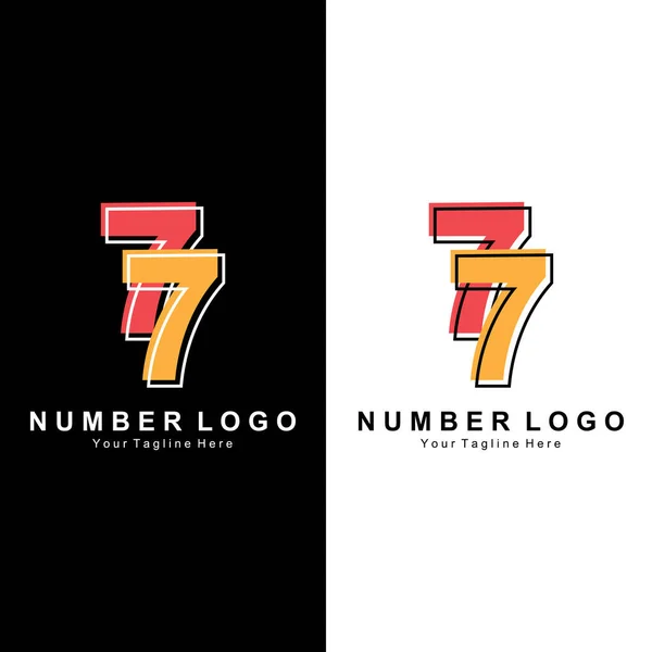 Número Siete Logotipo Diseño Iconos Premium Ilustración Vectorial Para Empresa — Vector de stock