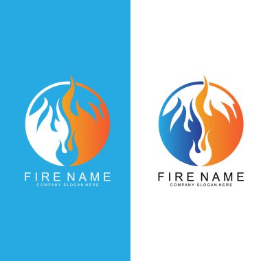 kırmızı için yanan ateş simgesi vektör logosu, klasik retro tasarım