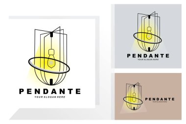 Home Decoration Hanging Lamp Logo, Home Furniture Design Vector